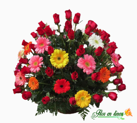 Arreglo de Rosas y Gerberas 03 - Flor En Linea